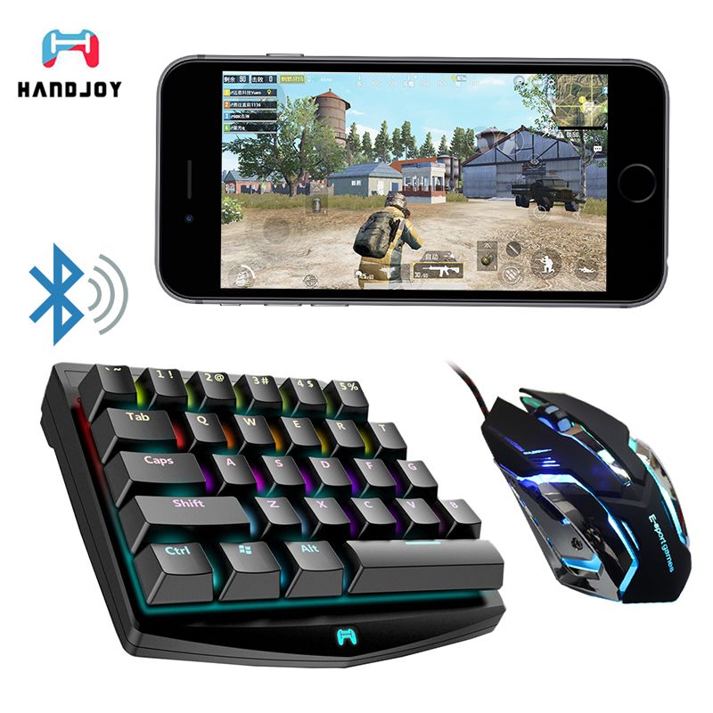 Handjoy K1 Bluetooth Pubg Mobile L1 R1 Rgb Mechanical Keyboard - handjoy k1 bluetooth pubg mobile l1 r1 rgb mechanical keyboard adapter gamepad controller fire aim assist tool for pubg game pc gaming controllers game